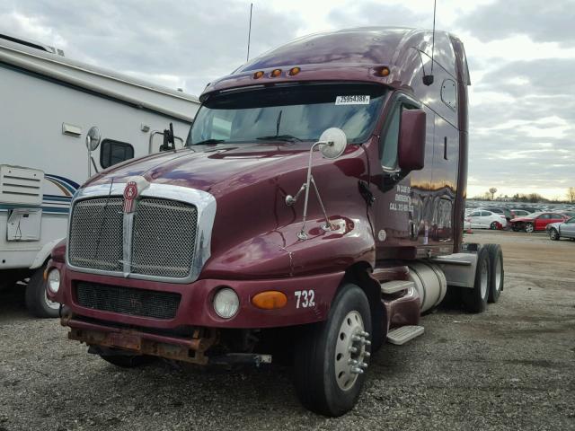 1XKTD49X8AJ266732 - 2010 KENWORTH CONSTRUCTI MAROON photo 2