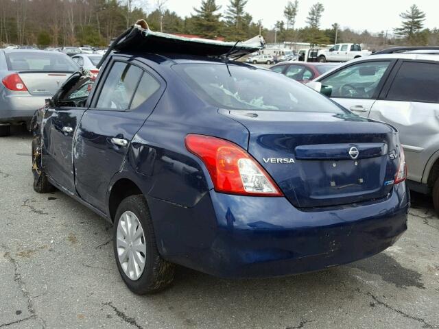 3N1CN7AP4CL815699 - 2012 NISSAN VERSA S BLUE photo 3