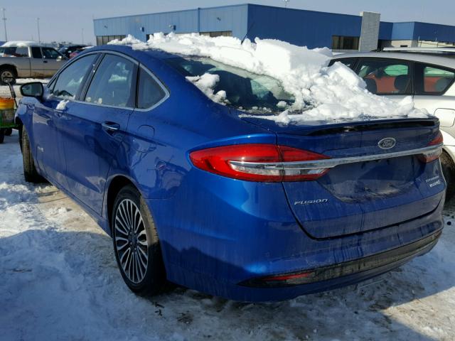 3FA6P0RU5JR151015 - 2018 FORD FUSION TIT BLUE photo 3