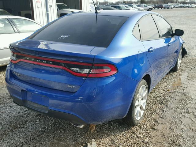 1C3CDFBA7DD343031 - 2013 DODGE DART SXT BLUE photo 4