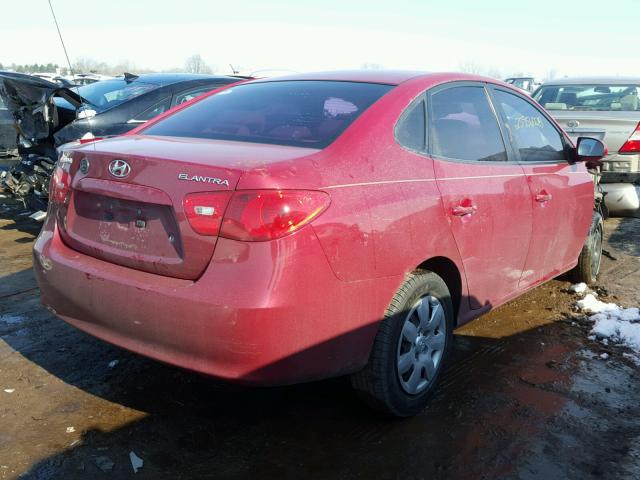 KMHDU46D57U048244 - 2007 HYUNDAI ELANTRA GL BURGUNDY photo 4