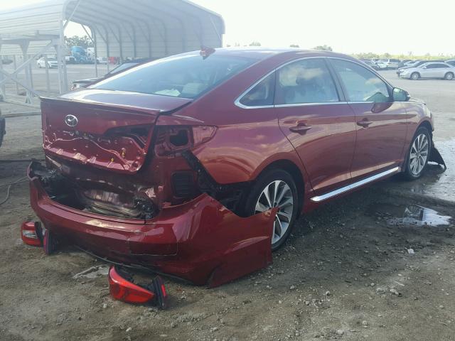 5NPE34AF6FH227969 - 2015 HYUNDAI SONATA SPO RED photo 4