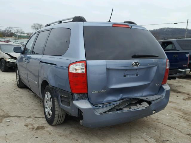 KNDMB233X96272322 - 2009 KIA SEDONA EX BLUE photo 3