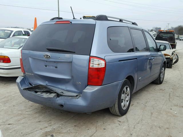 KNDMB233X96272322 - 2009 KIA SEDONA EX BLUE photo 4