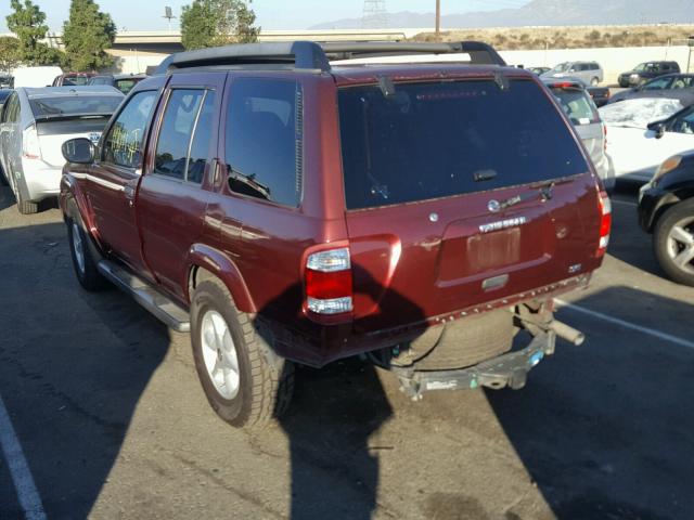 JN8DR09X12W650175 - 2002 NISSAN PATHFINDER MAROON photo 3