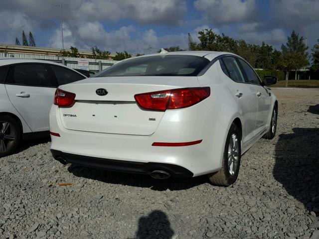 KNAGM4A75E5485779 - 2014 KIA OPTIMA LX WHITE photo 4