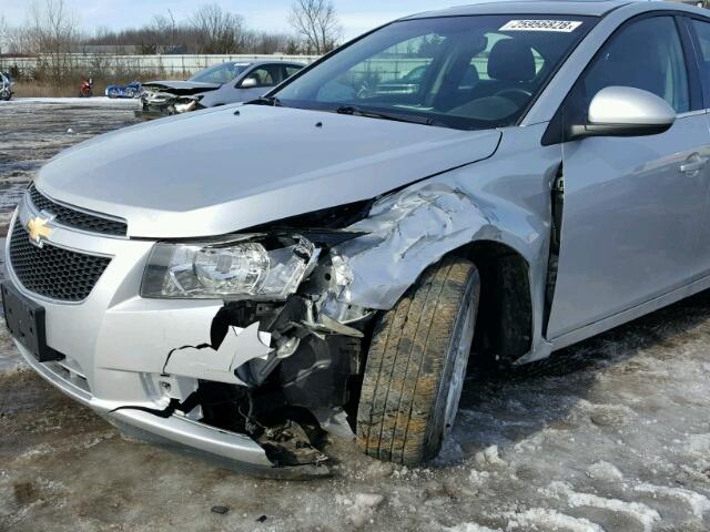 1G1PF5SCXC7175085 - 2012 CHEVROLET CRUZE LT SILVER photo 9