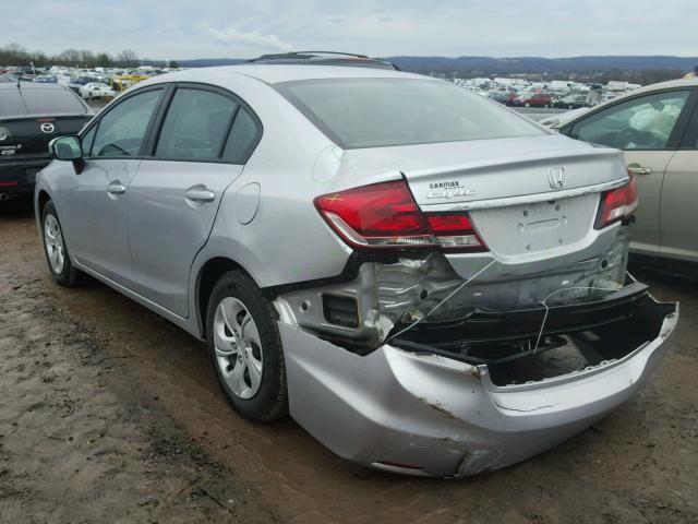 19XFB2F57EE272983 - 2014 HONDA CIVIC LX SILVER photo 3