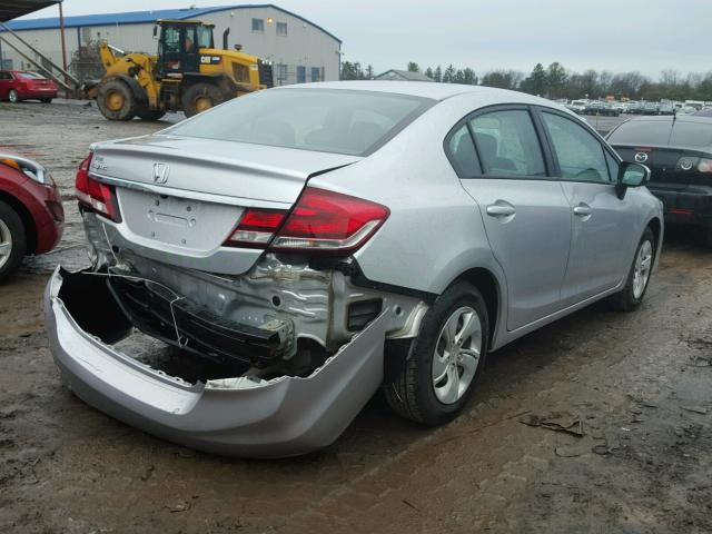 19XFB2F57EE272983 - 2014 HONDA CIVIC LX SILVER photo 4