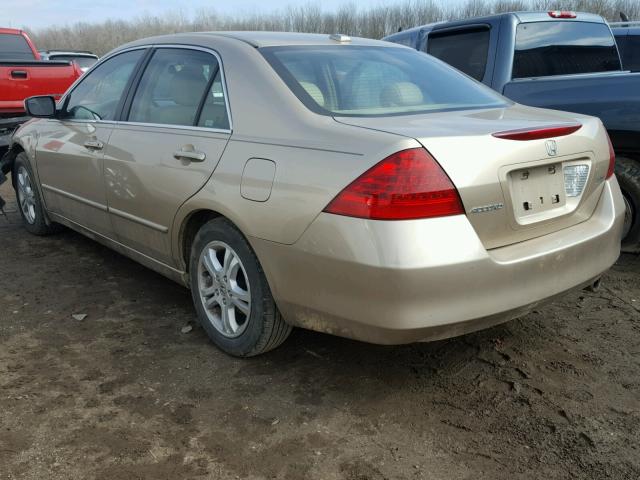 1HGCM56817A097744 - 2007 HONDA ACCORD EX TAN photo 3