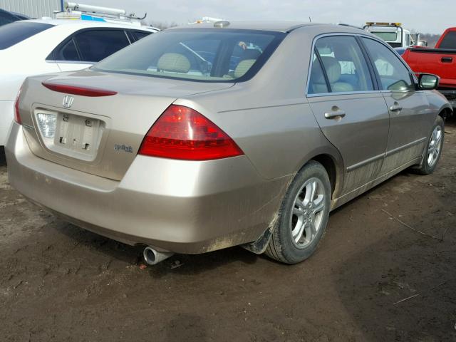 1HGCM56817A097744 - 2007 HONDA ACCORD EX TAN photo 4