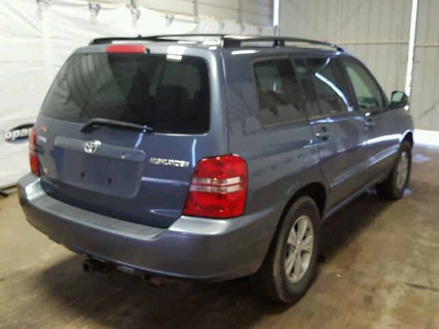 JTEGF21A920050670 - 2002 TOYOTA HIGHLANDER BLUE photo 4