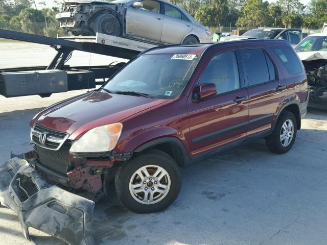 SHSRD78804U256881 - 2004 HONDA CR-V EX RED photo 2