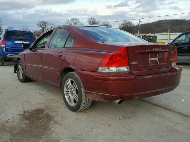 YV1RS592382694745 - 2008 VOLVO S60 2.5T BURGUNDY photo 3