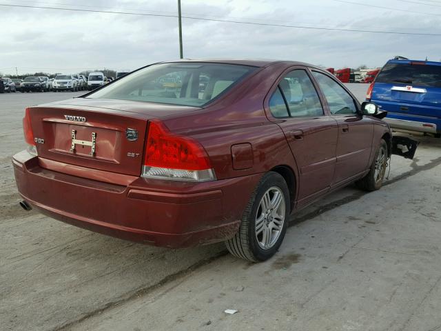 YV1RS592382694745 - 2008 VOLVO S60 2.5T BURGUNDY photo 4