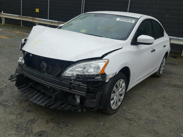 3N1AB7AP3FL670224 - 2015 NISSAN SENTRA S WHITE photo 2