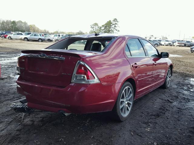 3FAHP081X9R198908 - 2009 FORD FUSION SEL RED photo 4