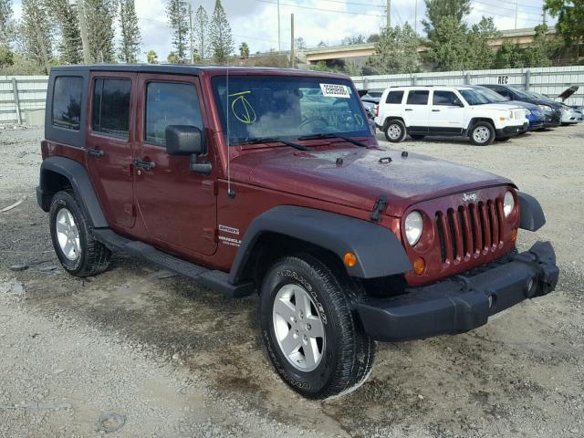 1J4BA3H18AL104847 - 2010 JEEP WRANGLER U BURGUNDY photo 1