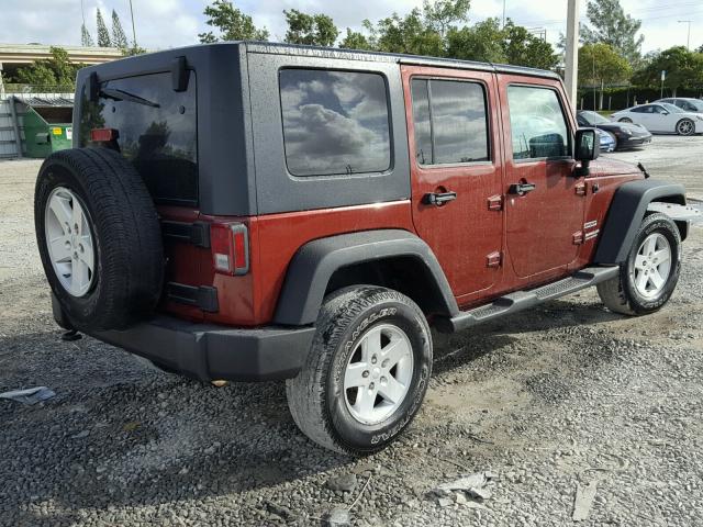 1J4BA3H18AL104847 - 2010 JEEP WRANGLER U BURGUNDY photo 4