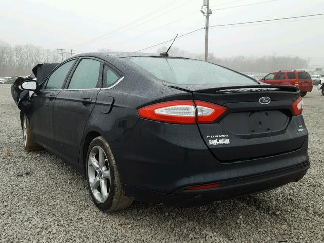 3FA6P0HD8ER145233 - 2014 FORD FUSION SE BLACK photo 3