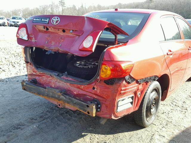 1NXBU40E89Z013578 - 2009 TOYOTA COROLLA BA RED photo 9