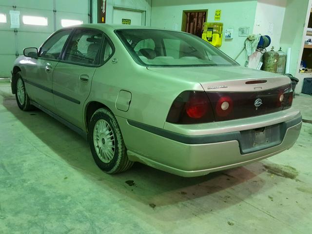 2G1WF55E529359405 - 2002 CHEVROLET IMPALA TAN photo 3