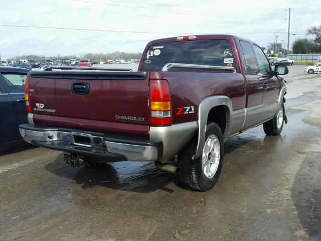 2GCEK19T521381810 - 2002 CHEVROLET SILVERADO MAROON photo 4