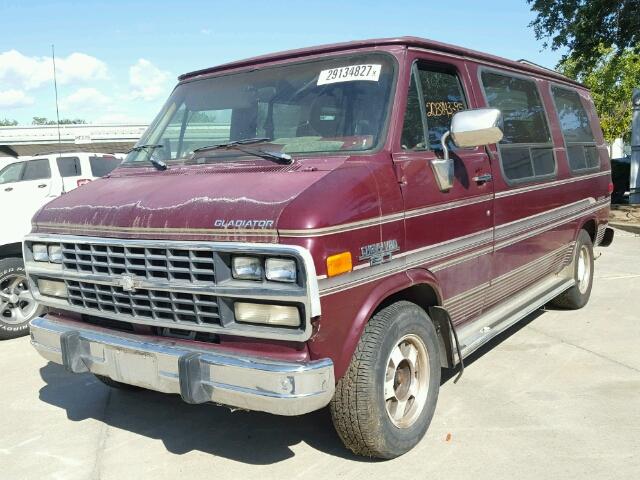 1GBEG25K2SF166970 - 1995 CHEVROLET G20 BURGUNDY photo 2