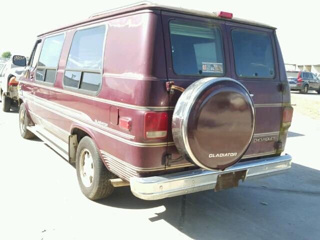 1GBEG25K2SF166970 - 1995 CHEVROLET G20 BURGUNDY photo 3