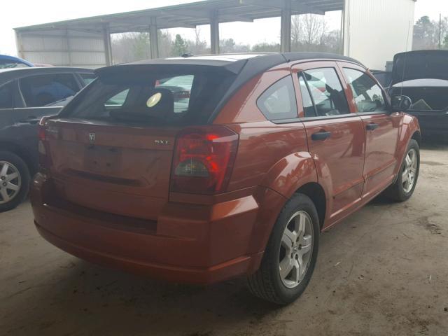 1B3HB48BX7D186483 - 2007 DODGE CALIBER SX ORANGE photo 4