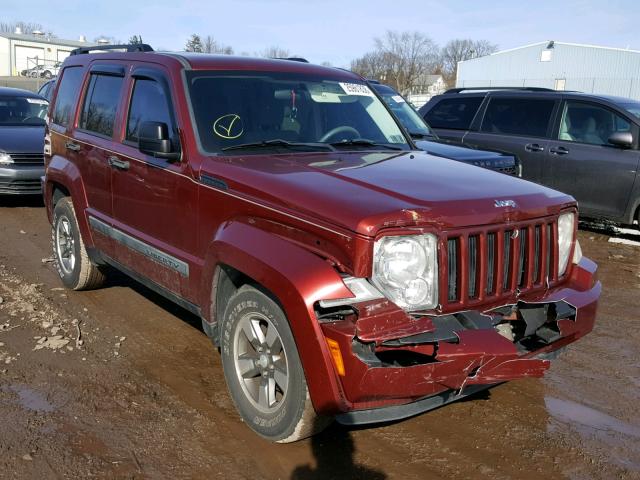 1J8GN28K78W116928 - 2008 JEEP LIBERTY SP BURGUNDY photo 1