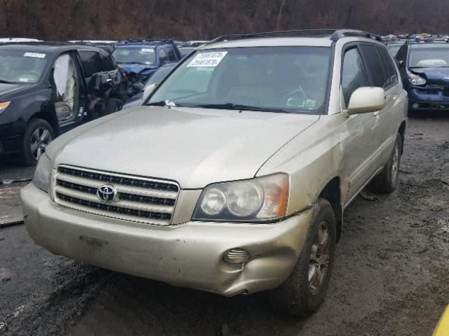 JTEHF21A410011228 - 2001 TOYOTA HIGHLANDER BEIGE photo 2