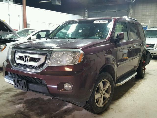 5FNYF4H52BB001017 - 2011 HONDA PILOT EXL MAROON photo 2