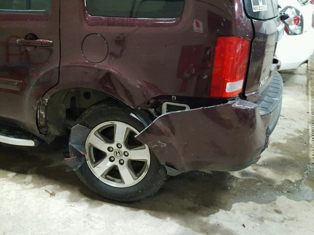 5FNYF4H52BB001017 - 2011 HONDA PILOT EXL MAROON photo 9