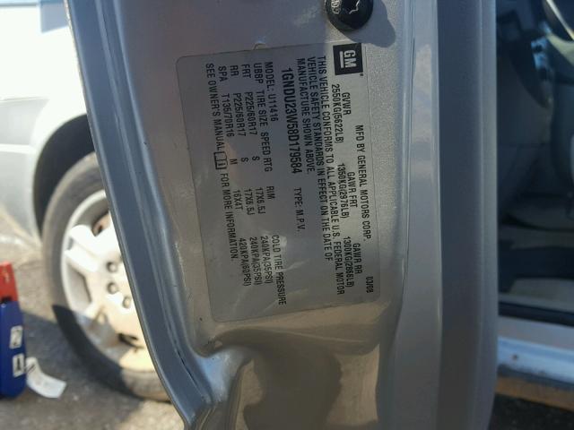 1GNDU23W58D179584 - 2008 CHEVROLET UPLANDER L ვერცხლისფერი ფოტო 10