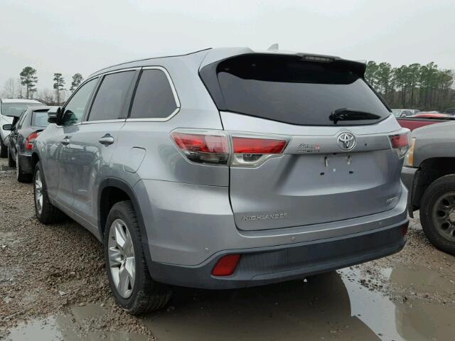 5TDYKRFH2ES024237 - 2014 TOYOTA HIGHLANDER SILVER photo 3