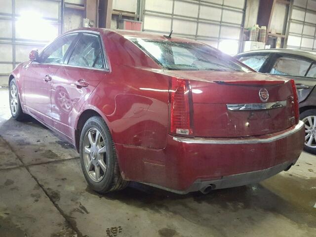 1G6DF577480165905 - 2008 CADILLAC CTS RED photo 3