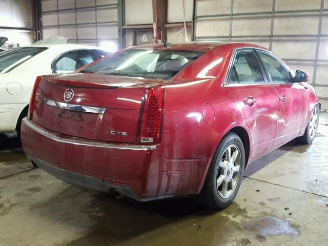 1G6DF577480165905 - 2008 CADILLAC CTS RED photo 4
