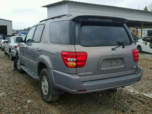 5TDZT38A12S100427 - 2002 TOYOTA SEQUOIA LI GRAY photo 3