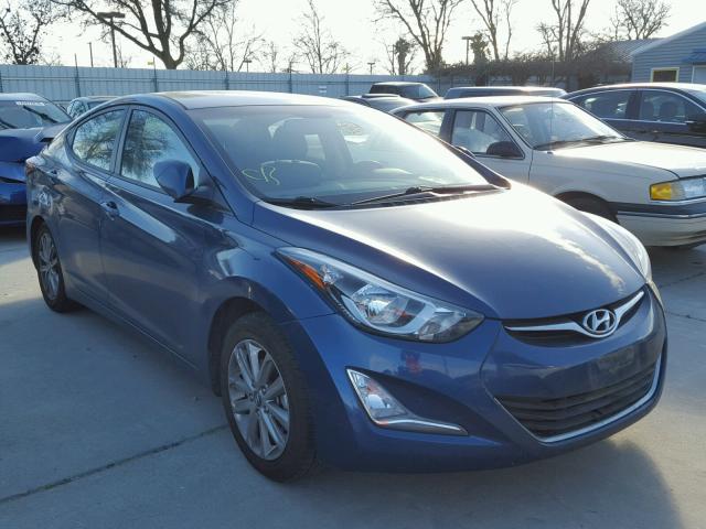 KMHDH4AE3GU535432 - 2016 HYUNDAI ELANTRA SE BLUE photo 1