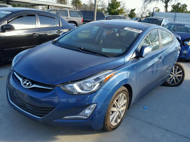 KMHDH4AE3GU535432 - 2016 HYUNDAI ELANTRA SE BLUE photo 2