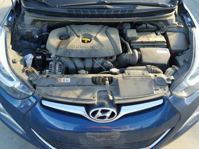 KMHDH4AE3GU535432 - 2016 HYUNDAI ELANTRA SE BLUE photo 7