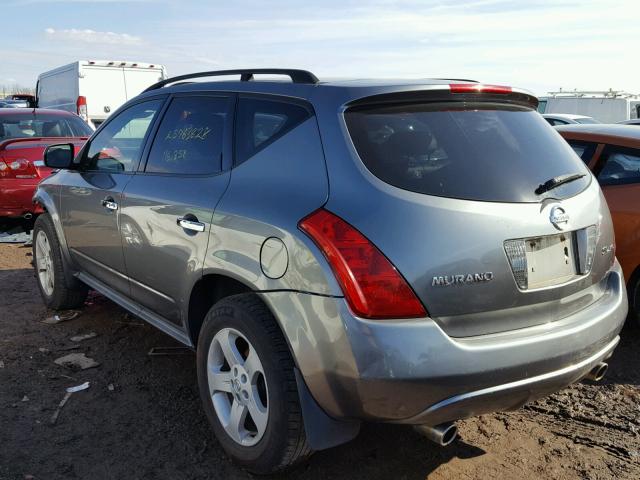 JN8AZ08W25W423304 - 2005 NISSAN MURANO SL GRAY photo 3