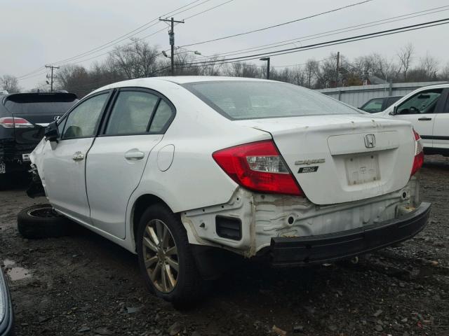 19XFB2F90CE330304 - 2012 HONDA CIVIC EXL WHITE photo 3