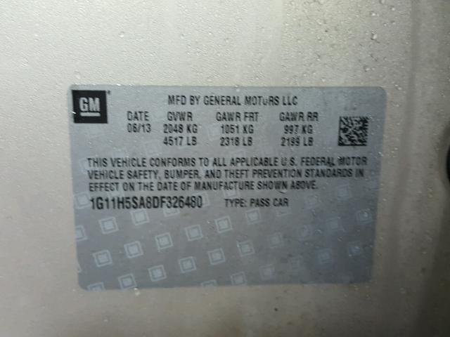 1G11H5SA8DF326480 - 2013 CHEVROLET MALIBU LTZ 棕色 照片 10