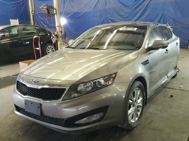 5XXGN4A70DG213067 - 2013 KIA OPTIMA EX GRAY photo 2