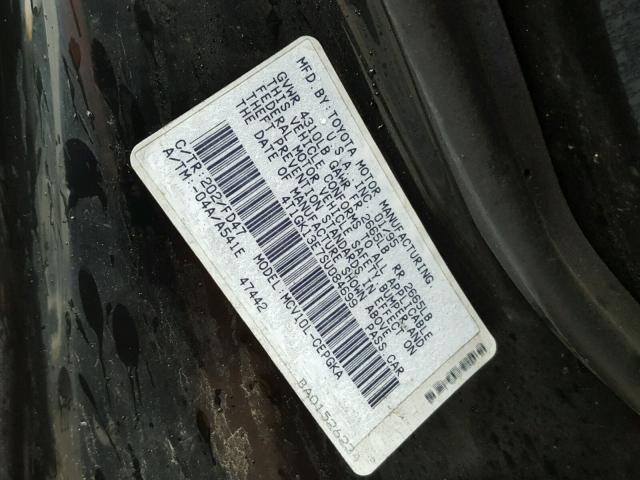 4T1GK13E7SU084699 - 1995 TOYOTA CAMRY XLE BLACK photo 10