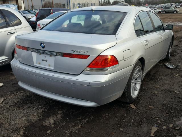 WBAGL63412DP55092 - 2002 BMW 745 I SILVER photo 4