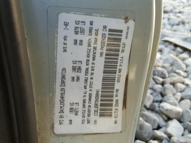 1C3EL65R72N200441 - 2002 CHRYSLER SEBRING LI SILVER photo 10