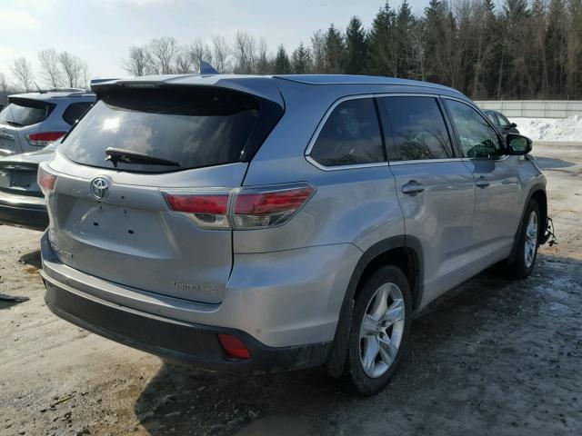 5TDDKRFH5GS249558 - 2016 TOYOTA HIGHLANDER SILVER photo 4